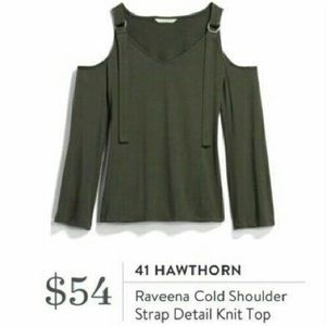 41 Hawthorn Stitch Fix Cold-Shoulder Top Green